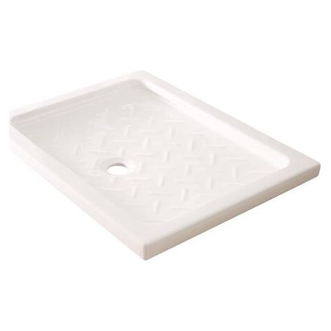 ONDEE - Plato de ducha MERI - relieves antideslizantes - Gres - Blanco - 80x100x6,5cm (1/5)