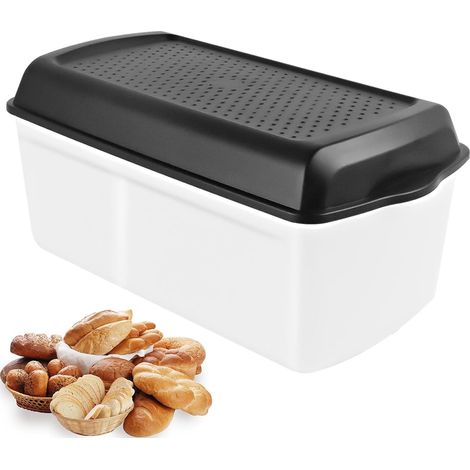 White box with black cover-bread storage box kitchen storage box (1/5)