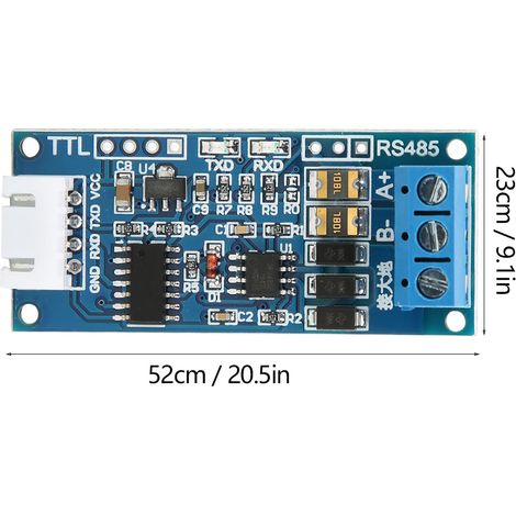 Module convertisseur TTL RS485 bidirectionnel pour port série SCM, contrôle de flux auto matériel, en aluminium, 52 x 23 cm, avec fil silicone, usage industriel (1/5)