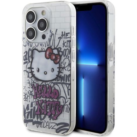 Hello Kitty IML Kitty On Bricks Graffiti - iPhone 14 Pro Hülle (Weiß) (1/5)
