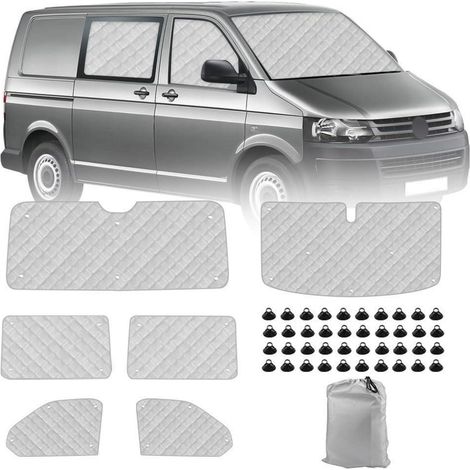 Thermomatte Fahrerhaus für VW T5 T6 Kombi, 6-teilig, UV- & Sonnenschutz (1/5)