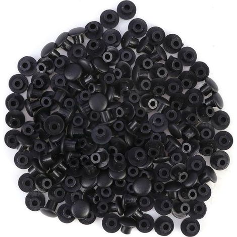 Healeved Lot de 100 cache-vis noirs en plastique pour meubles et tiroirs - décoratifs charnières vis (1/5)