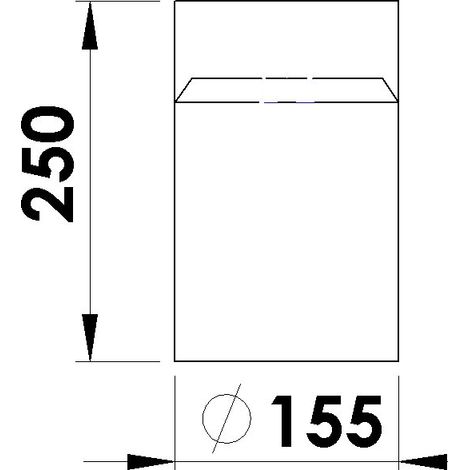 Rauchrohr 150 mm ø, 250 mm schwarz, ungemufft