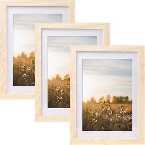 Lot 3 Cadres Photo A4 Chêne 21×29,7 cm Décoration Maison (1/5)