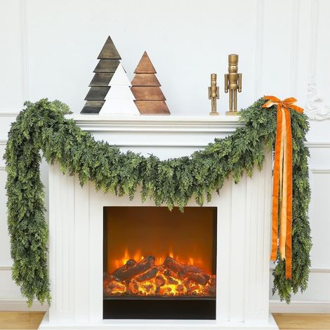 Guirlande De Noël En Cèdre Artificiel - 274 Cm - Pour Intérieur Et Extérieur - Pour Cheminée Table Télévision Mur Escalier Porche - 1 Pièce (1/5)