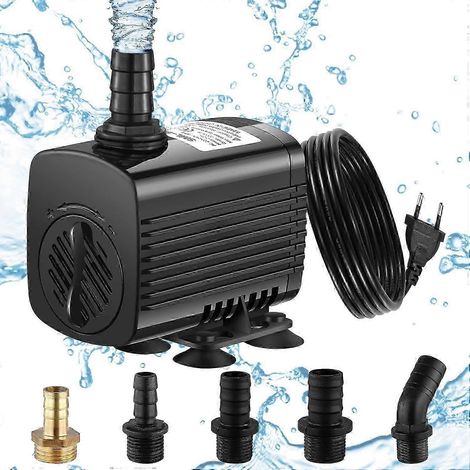Pompe à eau submersible 30 W 2500 L/h pour aquarium et bassin, avec câble de 1,8 m et 5 buses, idéale pour fontaines, jardins, cultures hydroponiques, baignoires et bien plus encore. (1/5)