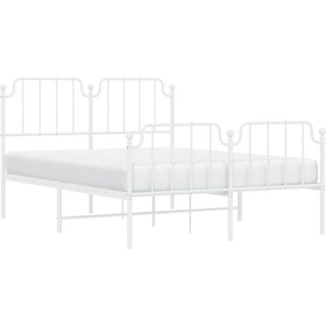 Estructura cama sin colchón con estribo metal blanco 150x200 cm vidaXL (1/5)