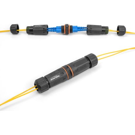 Delock Conector de cable de fibra óptica SC Duplex hembra a SC Duplex hembra APC con rosca M20 IP68 resistente al polvo y al agua
