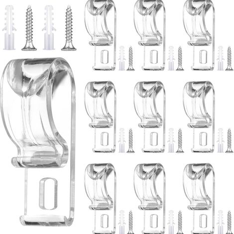 8er-Pack transparente Gardinenhaken, Kristall-Positionierungshaken, Wandhaken, Gardinenhaken mit Einlochbefestigung, Perlen-Gardinenpositionierer (1/5)