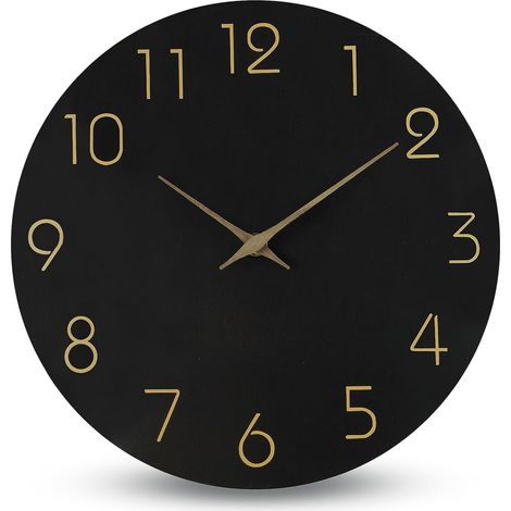 Modern 12-inch Silent Wooden Wall Clock, No Ticking, for Kitchen, Living Room and Office (1/4)