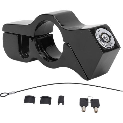 Verrouillage de guidon de moto en alliage d'aluminium, antivol, frein d'embrayage avec chaîne pour ATV, vélo tout-terrain, Scooter de rue, noir (1/5)