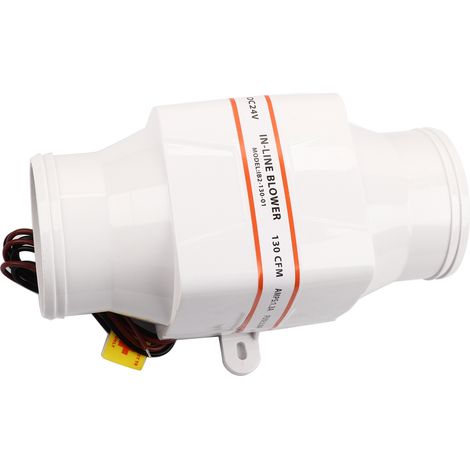 Ventilateur de cale 3 pouces, ABS blanc, 24V, silencieux, haut débit 128 CFM, résistant à la corrosion, pour bateau et camping-car (1/4)