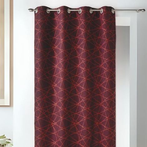 Rideau en Jacquard à Imprimés Design Rose Blush 140x260 cm