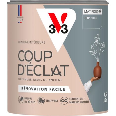 Peinture murale intérieure Coup d'Éclat® V33 Gris silex Mat Poudré 0,5L