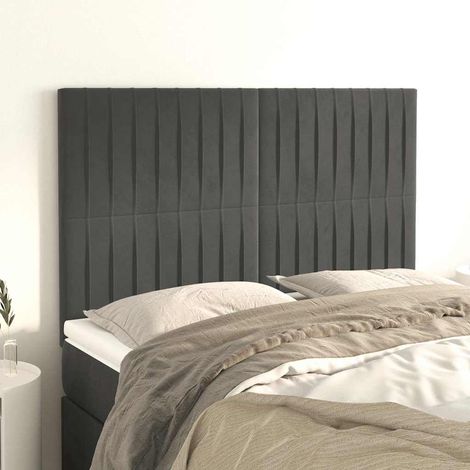vidaXL Cabecero gris oscuro 144x5x118/128 cm terciopelo (1/5)