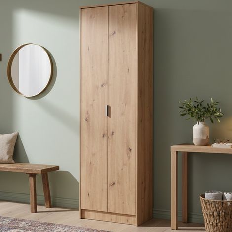 Scarpiera Delizia, Mobile Portascarpe 6 Ripiani, 2 Ante, Maniglie Incluse, 60x33x191.5h cm Marrone Rovere Nodi (1/5)