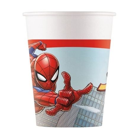 Bigiemme Bicchiere Carta Spiderman Crime Fighter 200 Ml Multicolor Cf 8 Pz