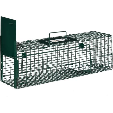 Cage à rats, souris et ragondins avec une seule porte. 60 x 18 x 20 cm. Verte.