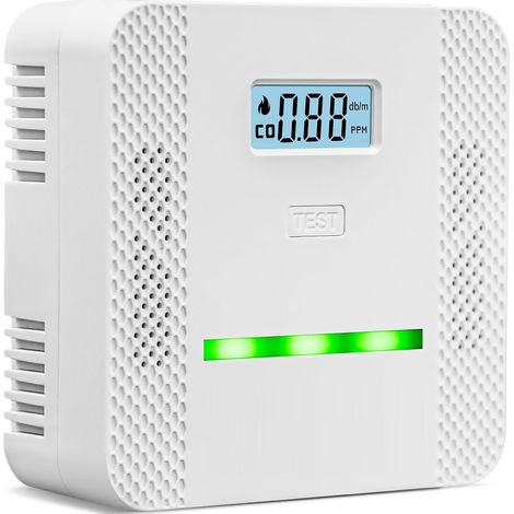 Détecteur Fumée et Monoxyde Carbone 2-en-1 – Alarme Incendie et CO à Piles, Affichage LCD et Signal Sonore/Lumineux (1/5)