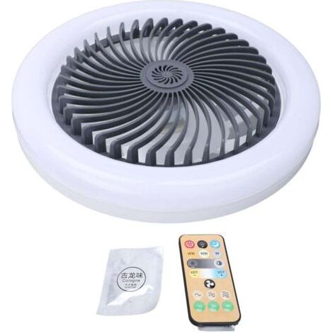 Deckenventilator mit Licht, Fernbedienung, Aroma, 3 Windgeschwindigkeiten, Farbe, dimmbar, drehbar, abnehmbarer Kopf, LED für Schlafzimmer, Schwarz A