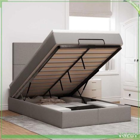 Cadre de lit ottoman avec matelas - 3313917 - 120x200 cm - Rangement hydraulique - LED intégrée (1/5)