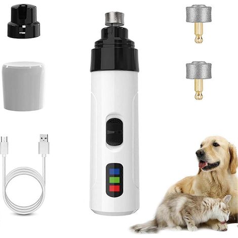 Tagliaunghie elettrico Heusom Silent Groom Pro per cani, ricaricabile tramite USB, con 2 testine abrasive, strumento per la toelettatura degli animali domestici. (1/5)