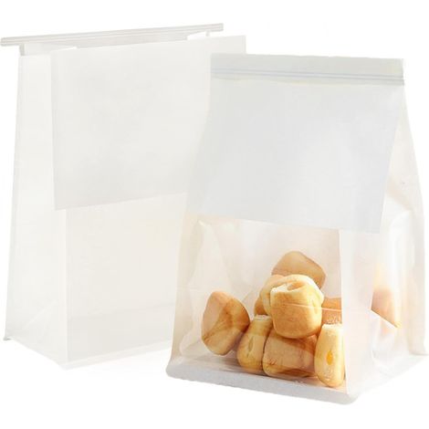 30 sacs à pain en papier kraft avec fenêtre, 16 x 26 + 13 cm, sacs de boulangerie pour pain grillé maison avec fermeture, résistants à l'huile, sacs de conservation des aliments pour la cuisson à domi (1/3)