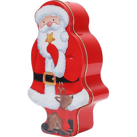 Boîte à Bonbons Père Noël Décorative en Fer Blanc, 24cm, Design Festif pour Rangement de Friandises et Pièces, Idée Cadeau (1/5)