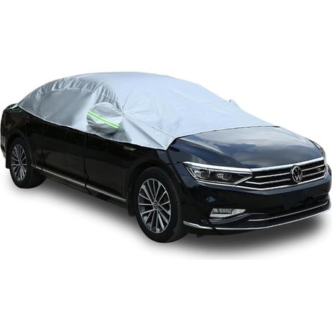 Housse pour Voiture Exterieur, Demi Bâche voiture Housse de Protection Auto, Couverture de voiture Imperméable, Coupe-Vent, Anti-UV, Soleil, Pluie, Poussière, Ajustement Universel pour Berline (1/5)