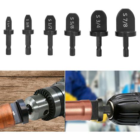 Ensemble de 6 outils d'évasement de tuyaux en cuivre noir impérial, outil d'évasement de tuyaux en cuivre pour climatisation, outil d'évasement de tuyaux en cuivre avec poignée hexagonale (1/5)