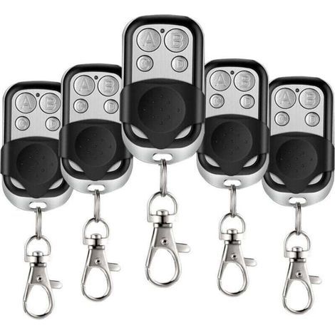 5 Pcs Telecommande Universelle Portail, XU, 433,92 MHz Commande à distance Garage sans Fil à 4 Boutons avec Couvercle Coulissant Porte Clés pour Porte Garage Électrique --Crezuo (1/4)