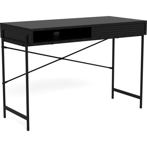 Mesa de oficina Norsica Levsori 105, Negro, Con puertas, Número de puertas: 1, Número de cajones: 0, 75x110x50cm
