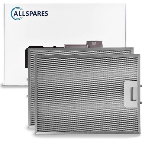 Filtro metálico AllSpares (2 unidades) para campanas extractoras compatibles con Pelgrim 88019356 / 46219 (327 x 247 mm) (1/5)