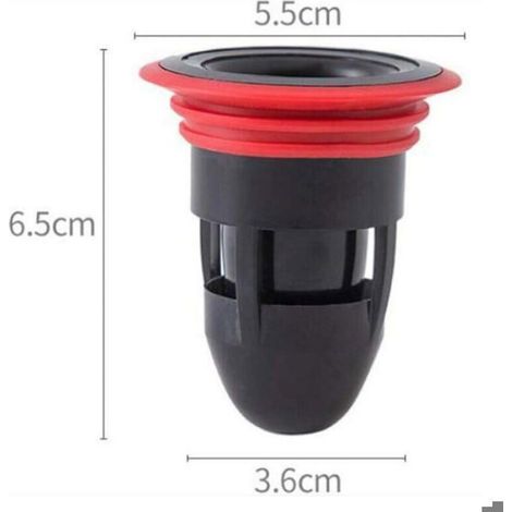 Bouchon anti-odeur pour égout - - 2 pièces - Diamètre 3,7 à 5,2 cm - Valve de vidange à 360° - Anticorrosif (1/5)