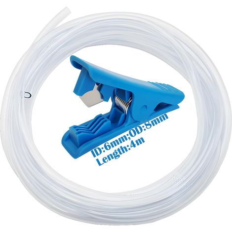 Tuyau PVC, Tuyau Transparent 6mm ID8mm OD, Tube Flexible, avec 1 coupe-tube (4 mètres) (1/5)