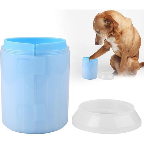 Pulitore per zampe di cane, lavazampe rimovibili, pulitore per zampe di animali domestici, spazzola per la pulizia, 11,2 x 8,2 cm / 4,4 x 3,2 pollici (blu) (1/5)