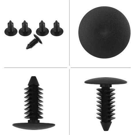 100pcs Rivet Clips en Plastique, Rivets en Plastique pour Pare-chocs de Voiture Rivet Fixation Plastique Clips Agrafes Garniture de Porte de Voiture Attache de Fixation de Retenue 7,5mm (1/5)