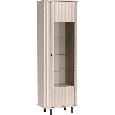 Selsey NOVADO – Vitrine 1 porte, 65 cm, gris cachemire (1/5)