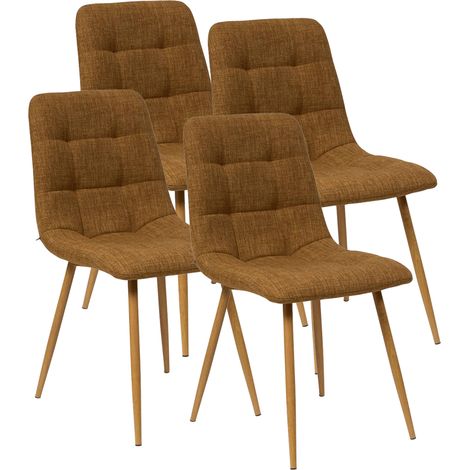 Lot de 4 chaises de salle à manger coloris Cannelle - Longueur 45 x Profondeur 55 x Hauteur 84 cm