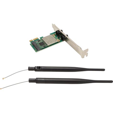 Carte WiFi PCI Express Mini 300Mbps Double Bande 2.4G/5G, Plug and Play pour Ordinateur Portable avec Antennes (1/5)