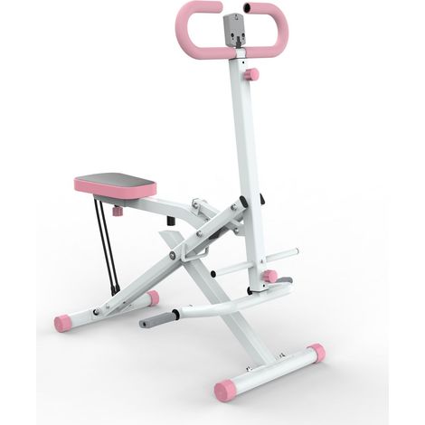 Squat Machine Machine de squat à domicile, entraîneur d'entraînement des fessiers pliable avec bandes de résistance, fesses, cuisses, abdominaux, presse dos/jambes, poussée des hanches pour la maison (1/4)