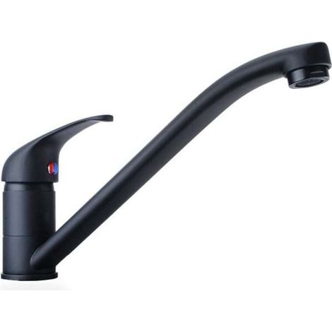 Matte Black Kitchen Sink Faucet 360° Rotatable, Brass Kitchen Sink Faucet, with G3/8'' Hose Connections