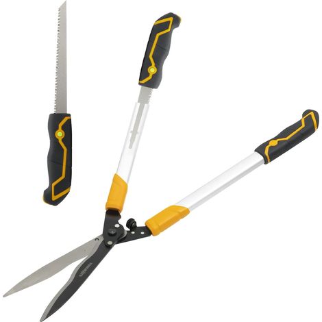 Taille Haie Manuel 78 cm avec scie à main de 21 cm, Cisaille De Jardin Avec Tête Inclinable à 20°, Cisaille à Haies Pour Tailler Les Haies Et Les Buissons Garden Shears with 20° Tilting Head, Manual (1/5)