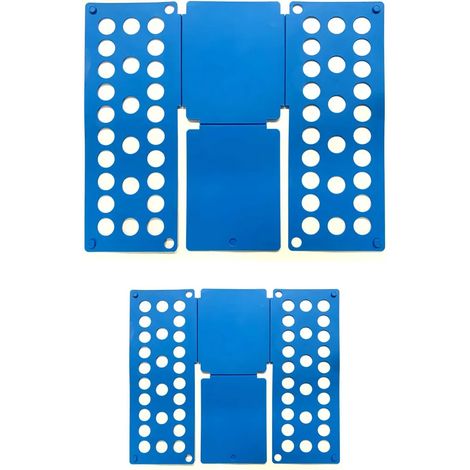 Lot de 2 planches de pliage, bleues Plieuse à linge, aide au pliage, plastique Planche de pliage pour vêtements, plieuse à chemises Système de pliage pour vêtements (1/2)