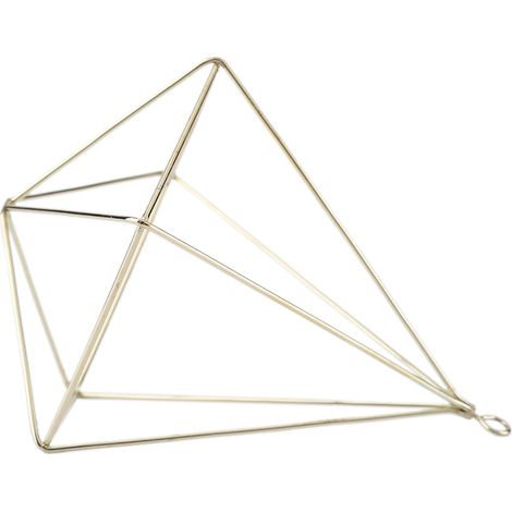 Freistehender, hängender geometrischer Pflanzenständer, Blumenampel, Moosfarn-Pflanzendekoration (Goldimitat) (1/5)