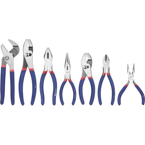 Ensemble de pinces automobiles - Kit d'outils réparation poignée rouge et bleu pour voiture, camion, moto, comprend plusieurs types une utilisation générale du véhicule (1/5)