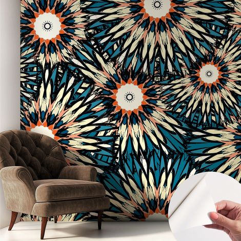 Fotomurale adesivo stickers - murali decorativo - soggiorno moderno - effetto realistico - Energia floreale 250x250 cm (1/5)