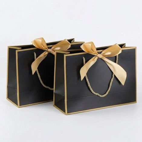 Geschenktüten Set 2 Papiergeschenktüten mit Henkeln, für Frauen, Mädchen, Brautjungfern, Geburtstage, Hochzeiten und andere Anlässe. Blau (1/5)