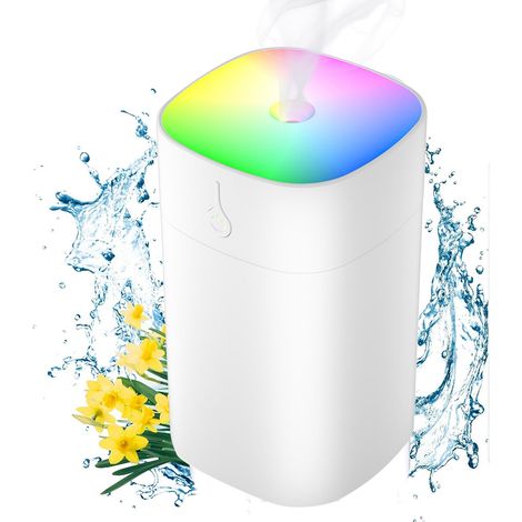 Humidificateur Mini - 400 ml - Nébulisation Froide Ultrasonique - Mode Continu/Intermittent - Arrêt Automatique à Sec - Éclairage LED Coloré - USB Alimenté - Pour Chambre Bébé Bureau Voiture Plantes (1/5)