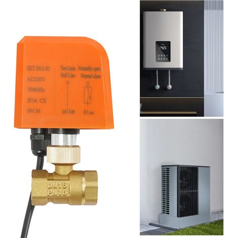 1/2» Válvula de bola eléctrica N/C Normalmente cerrada Válvula de bola eléctrica de 2 vías Válvula de bola eléctrica de latón DN15 (1/5)